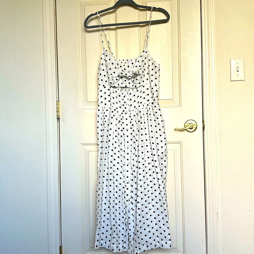 Xhilaration NWOT White Polka Dot Strap Dress